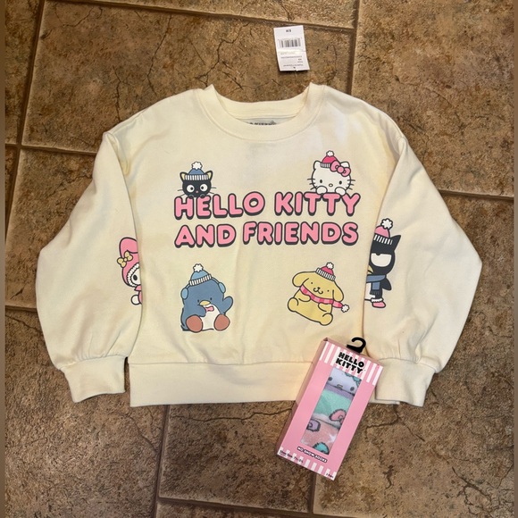 NWT Hello Kitty *Bundle* little girls sweatshirt and socks sz XS - Picture 1 of 7